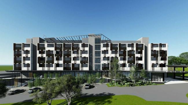 An artist’s impressions of the Mantra hotel planned for the Southport Sharks.