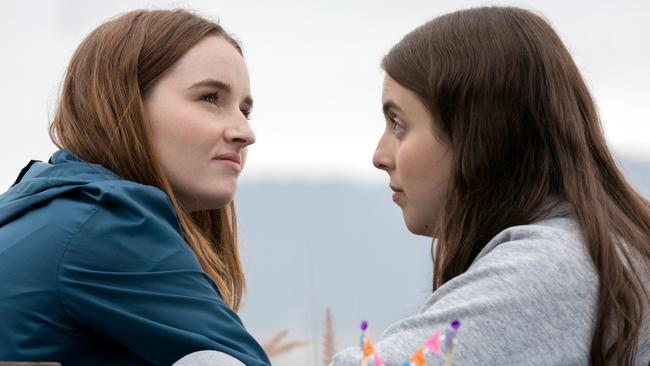 Beanie Feldstein and Kaitlyn Dever in <i>Booksmart.</i>