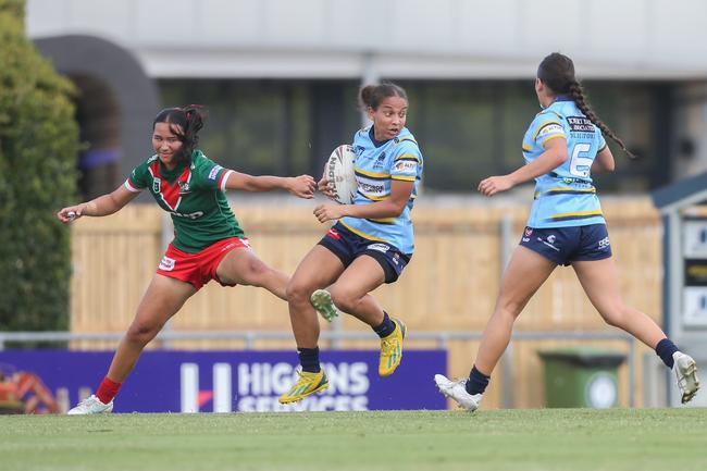 Adejah Willie - Jawai. Wynnum Manly and Norths Devils Harvey Under-17s action on Saturday in round 3 of the season. Picture: Stephen Archer.