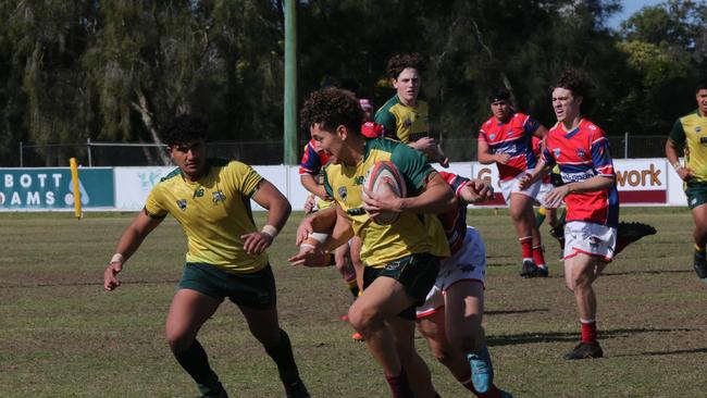 Action galleries of the junior rugby union grand finals, match played at Surfers Paradise Home Ground. Surfers Paradise Dolphins Vs Bond Uni under 18s division. Picture Mike BatterhamAction galleries of the junior rugby union grand finals, match played at Surfers Paradise Home Ground. Surfers Paradise Dolphins Vs Bond pirates under 18s division. Picture Mike Batterham