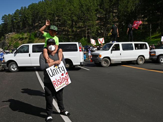 Access roads were blocked. Picture: AFP