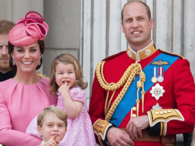 Catherine, Duchess of Cambridge, Princess Charlotte of Cambridge, Prince George of Cambridge and Prince William, Duke of Cambridge. Picture: Getty.