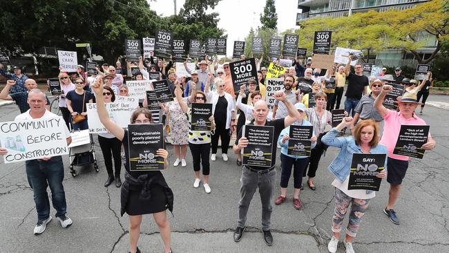 Locals protest against Lambert Street last year.