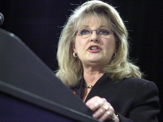 Then Minister for Revenue and Assistant Treasurer Senator Helen Coonan during an address at the National Press Club in Canberra in 2003. Picture: Michael Jones 