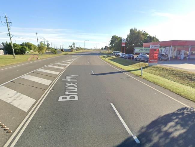 A motorcyclist has been transported to hospital following an incident on the Bruce Highway up the road from the big mango.