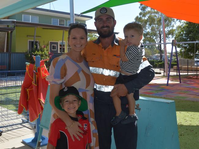 Cam, James, Oliver and Kirsty on the first day of school at Our Lady of Southern Cross College