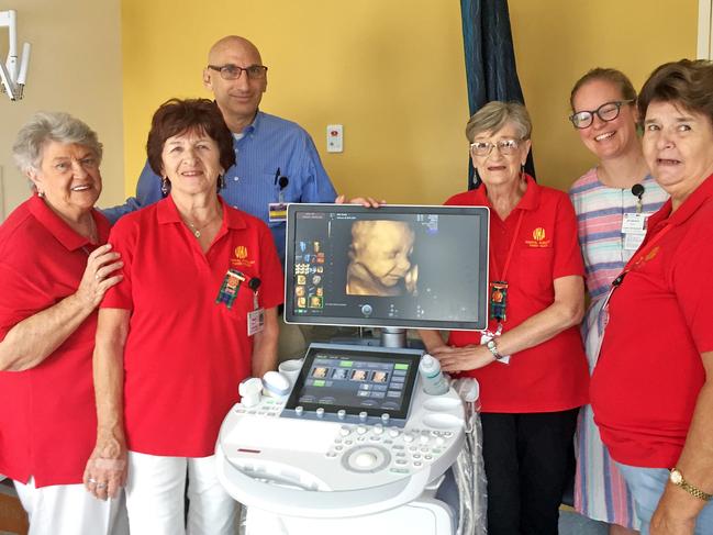 AMAZING EFFORT: Auxiliary members Pat Hall and Marie Gaardsted, Obstetrician Dr Steve Abbey, Auxiliary secretary Annette Alexander, Dr Bianca Bryce and Auxiliary member Jenny Pearce.