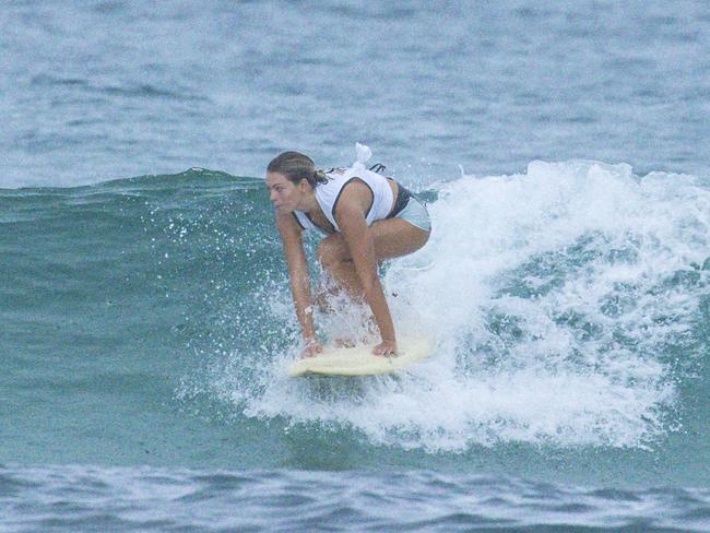 Early Saturday heats of The Burleigh Heads Boardriders Single Fin Festival. Picture: Glenn Campbell