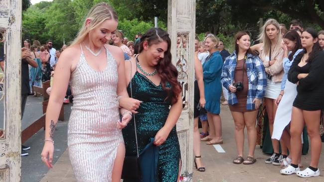 Students arriving in style at the Hervey Bay State High School formal.