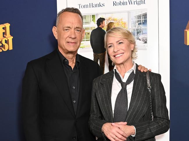 In the film Here, Hanks and Wright were de-aged to appear younger in certain scenes. Picture: Jon Kopaloff/Getty Images for AFI