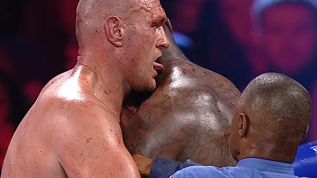 Tyson Fury tastes Deontay Wilder's blood.