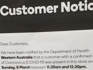 Woolies customers have been warned a customer visited a store in Perth. Picture: Facebook