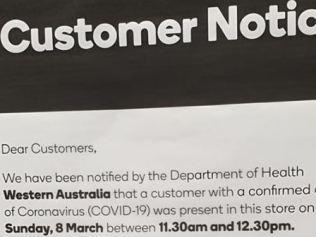 Woolies customers have been warned a customer visited a store in Perth. Picture: Facebook