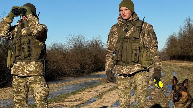 Soldiers patrol along key escape routes to stop Ukrainians fleeing war duty. Picture: Anthony Loyd/The Times