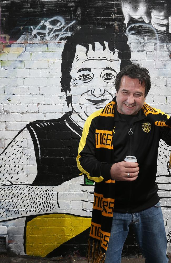 The Mick Molloy mural on the wall of Hector’s Deli cafe in Richmond. Picture: Yuri Kouzmin