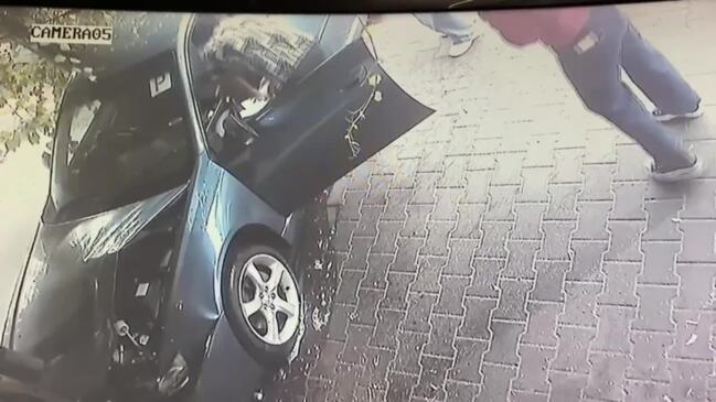 P plater smashes into pizza store