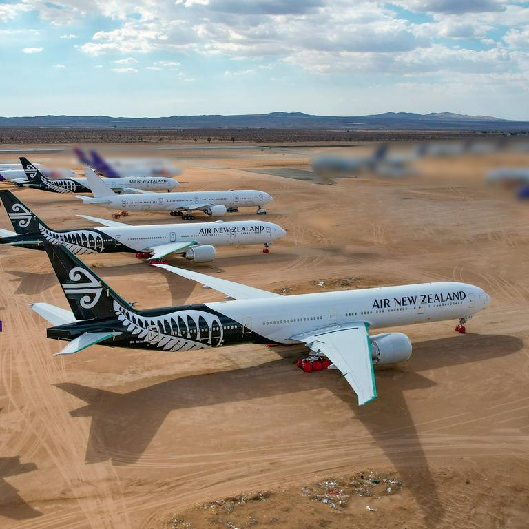 The aircraft were stored in the deserted ‘aeroplane graveyard’ through the pandemic. Picture: Air NZ