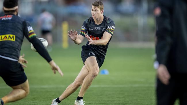 Dubbo junior Matt Burton at Panthers training on Wednesday night.