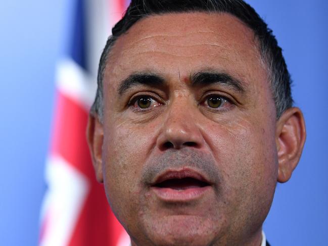 NSW Deputy Premier John Barilaro speaks to the media in Sydney, Friday, March 2, 2018. (AAP Image/Joel Carrett)  NO ARCHIVING