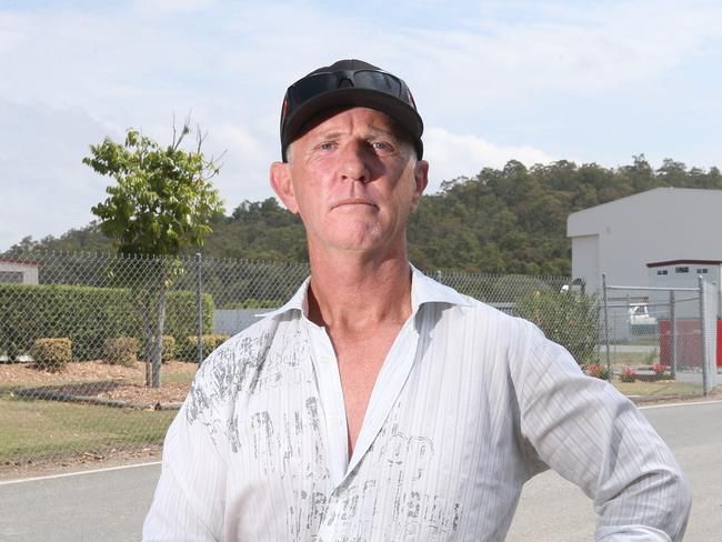 Taken at studios near MovieWold ofRodney Walshe (correct) who hurt his shoulder building the set for Pirates of the Caribbean. He claims Workcover has left him high and dry.Pic by Richard Gosling