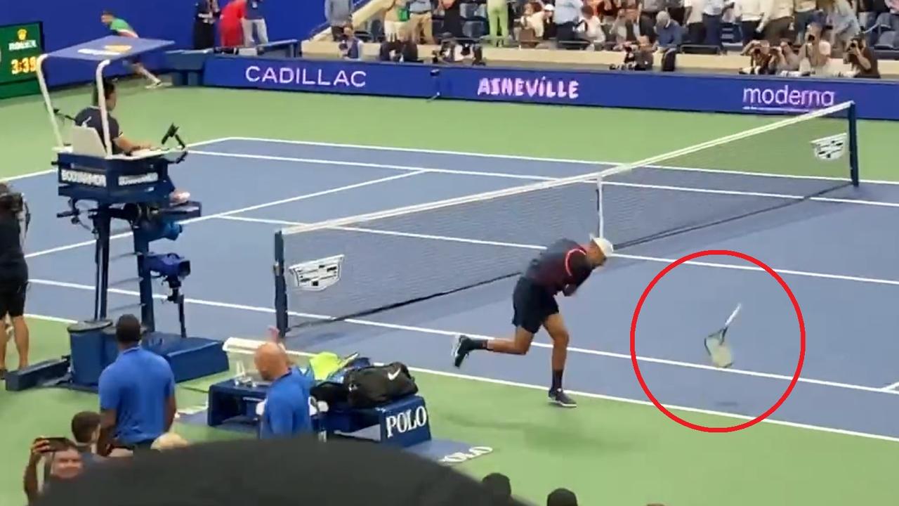 US Open 2022 Nick Kyrgios smashes rackets after Karen Khachanov defeat