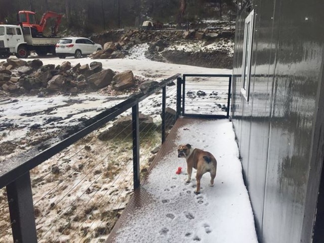 Hail at Orford. Picture: MELANIE ROTTIER