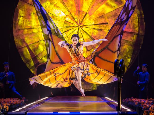 Running Woman from the colourful Cirque du Soleil show. Picture: Matt Beard