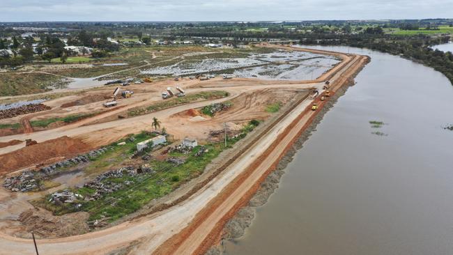 Renmark Hospital levee bank. Picture: Mapping Services Australia