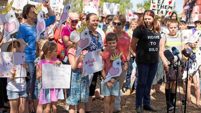 The Biloela community vigil on Sunday.