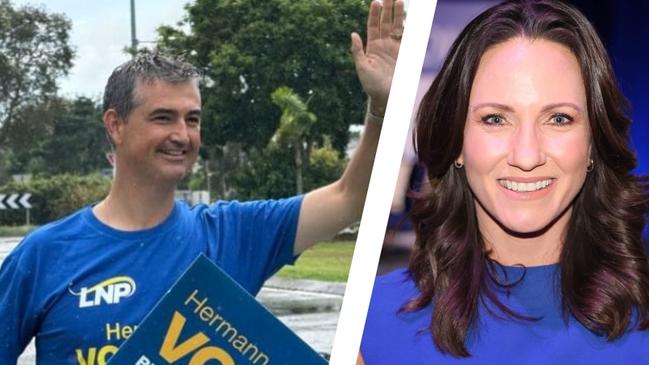 LNP candidates Hermann Vorster, in Burleigh, and Bianca Stone in Gaven.