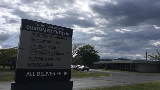 There were just a handful of cars at JM Kelly's headquarters in North Rockhampton on Monday.