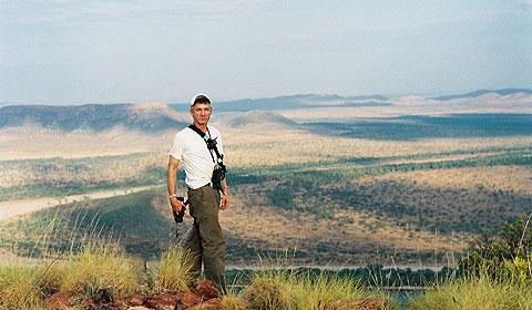 Setting up: Baz Luhrmann in Western Australia's Kimberley region, one of the locations he will use when shooting starts in March. Picture: Bazmark