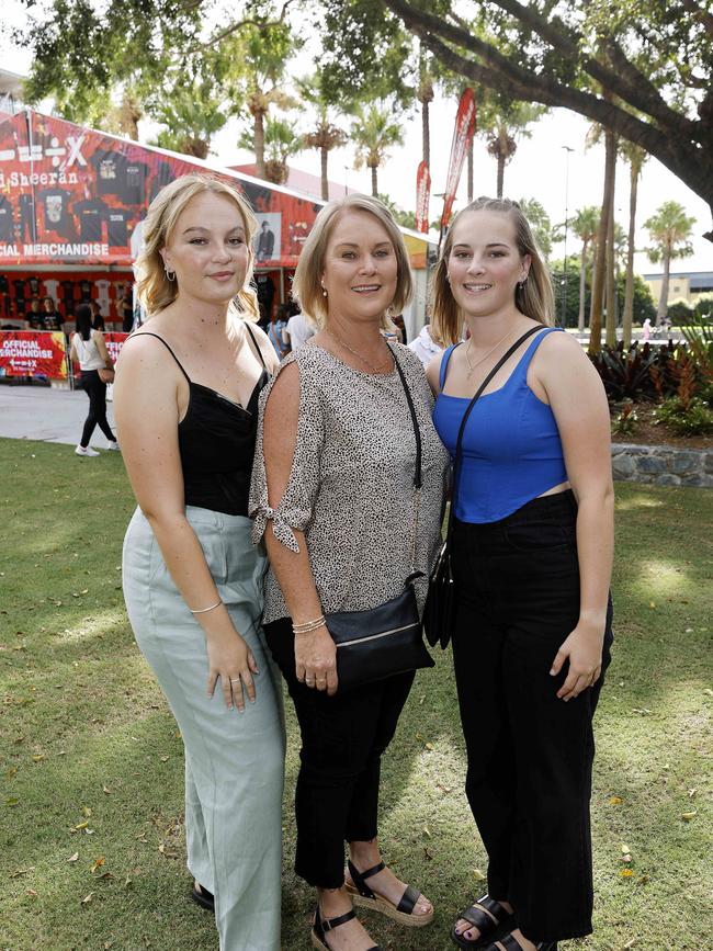 Hayley Johnson, Valmai Johnson and Brooke Johnson at the Ed Sheeran concert at Suncorp Stadium. Picture: Josh Woning