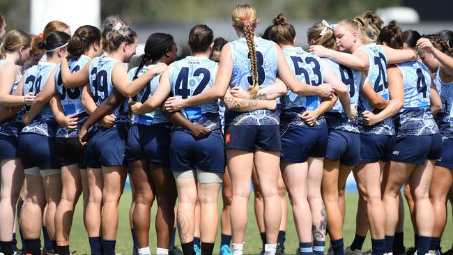 Coorparoo Kings QAFLW side during a 2024 practice match. Picture: Highflyer Images.