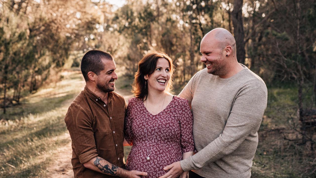 Anna McKie was a surrogate for Adelaide dads Matt and Brendan, giving birth in September 2020. Picture: Supplied