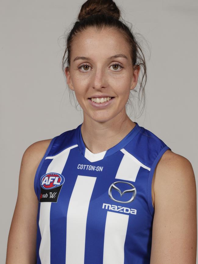 Emma King during the North Melbourne Kangaroos 2020 AFLW official team photo day. Picture: AFL