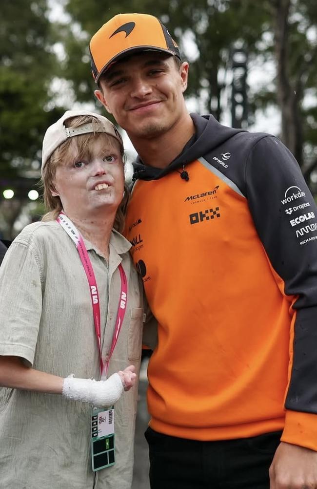 Harrison Pennicott with Lando Norris at the 2025 Australian Grand Prix. Picture: Instagram