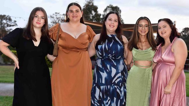 Kiannah Adams, Cass Evangelista, Dana Messenger, Doris Lakin and Rachelle Dunning at the Fraser Coast Business &amp; Tourism Awards in Maryborough. Picture: Patrick Woods.