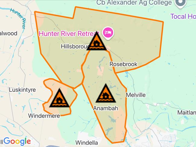 NSW floods: Suburbs at risk. Picture: Hazards Near Me NSW