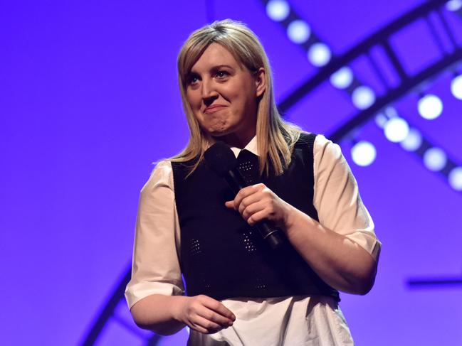 Eleanor Tiernan showed why she is an emerging talent at the 2019 Melbourne International Comedy Festival Opening Night Comedy Allstars Supershow. Picture: Jim Lee