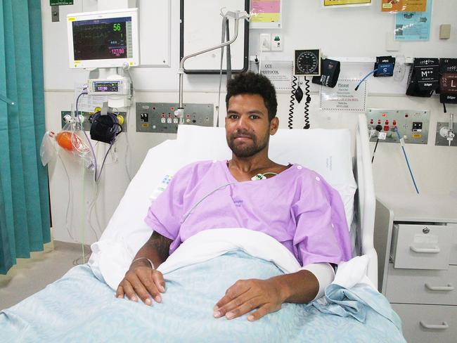 Ben Lawrence was stung by an irukandji jelly fish while diving off Mast Head island.