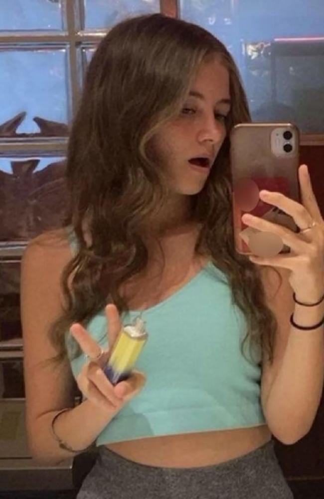 The teen began vaping when she was 15. Picture: Kennedy News and Media