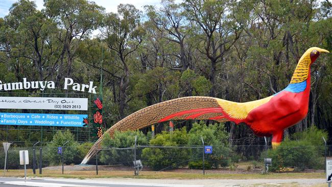 The park’s iconic Golden Pheasant statue greets visitors.