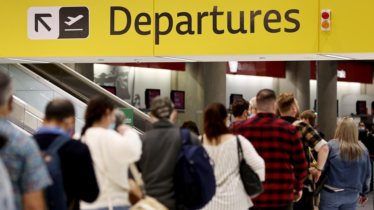 There have been wild queues at airports, particularly during the school holidays. Picture: Tara Croser