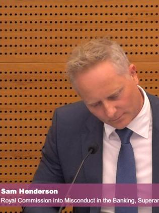 Screen grabs of Celebrity financial adviser Sam Henderson giving evidence at the federal Court in Melbourne, Tuesday, April 24, 2018. The financial services royal commission public hearing into financial advice continues in Melbourne.