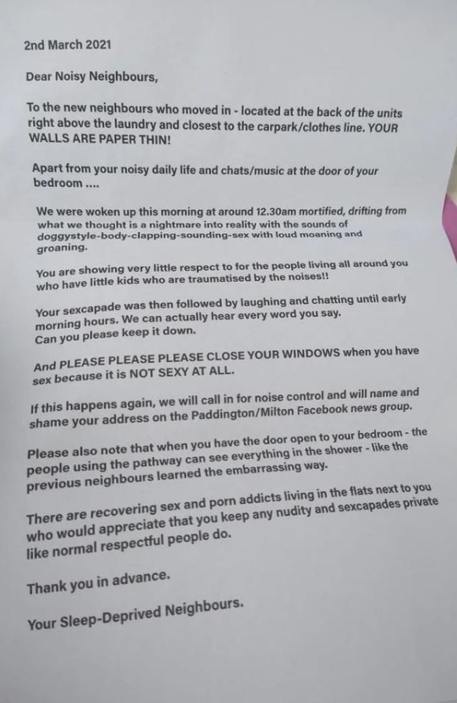 Perth neighbour’s note dubbed rudest ever | The Advertiser