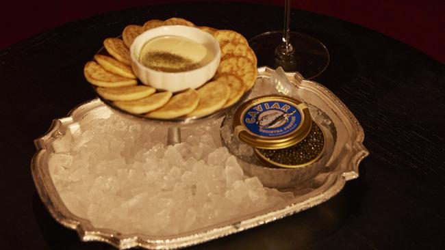 A caviar snack at Stan's Lounge at Howard Smith Wharves in Brisbane City. Picture: Supplied