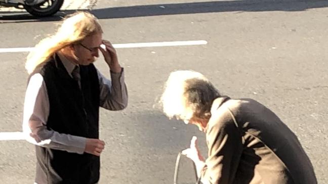 Paul Scott Howes outside court with his mother at a previous appearance