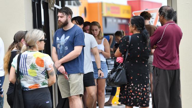 Voters lined up at the Indooroopilly pre-polling booth at the March council elections. Picture: AAP/Darren England