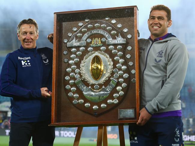 Bellamy and the Storm claimed this year’s minor premiership. (Photo by Chris Hyde/Getty Images)